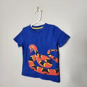 MINI BODEN Blue Applique Snake Tee